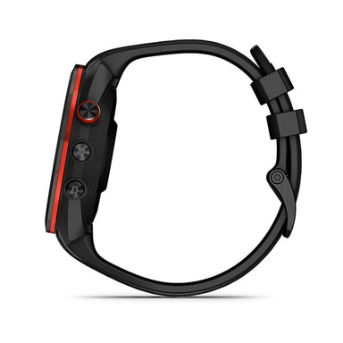 Garmin Approach® S70 - 47 mm - Black Ceramic Bezel with Black Silicone Band Left Side View