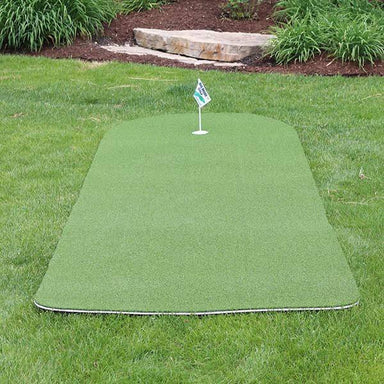Big Moss Golf Commander Patio Series 4' x 15' 1 Cup Putting & Chipping Green Top Rear View At The Lawn
