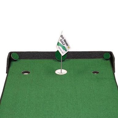 Big Moss Golf Competitor Pro 3' x 12' 3 Cups Putting Green Up Close Cups