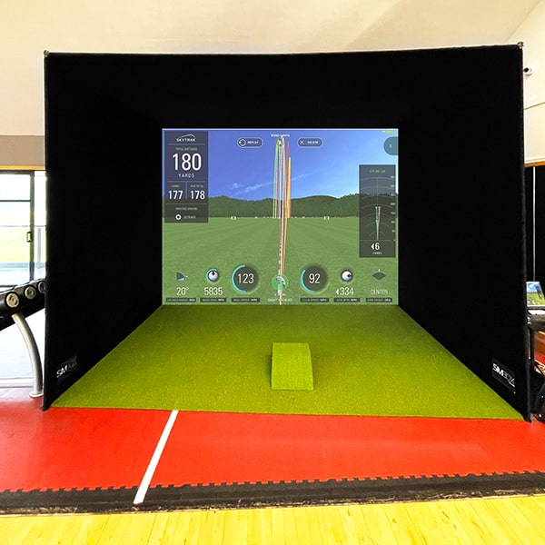 GolfBays Simbox Golf Simulator Enclosure - 6 Sizes Front View Lifestyle