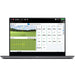 Laptop displaying a golf simulation software on a white background
