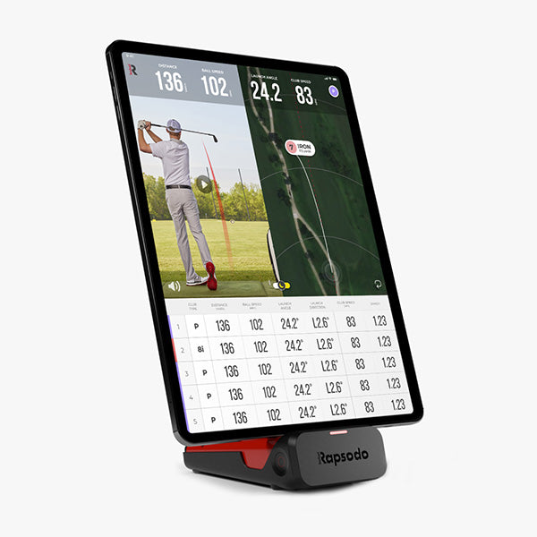 Rapsodo MLM Golf Launch Monitor Corner View With iPad