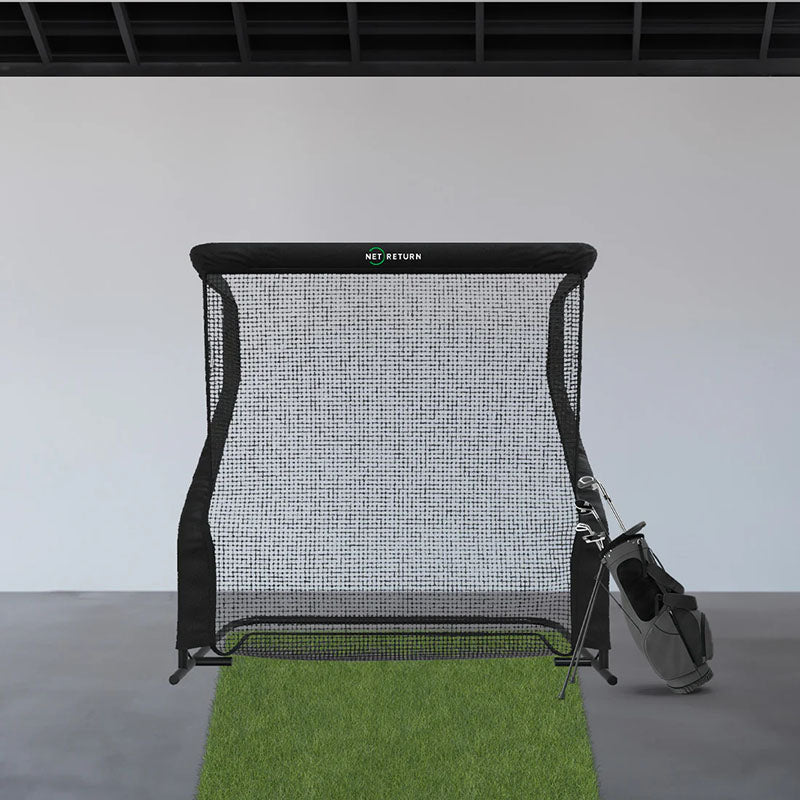 The Net Return Home Golf Net Front View with Grass