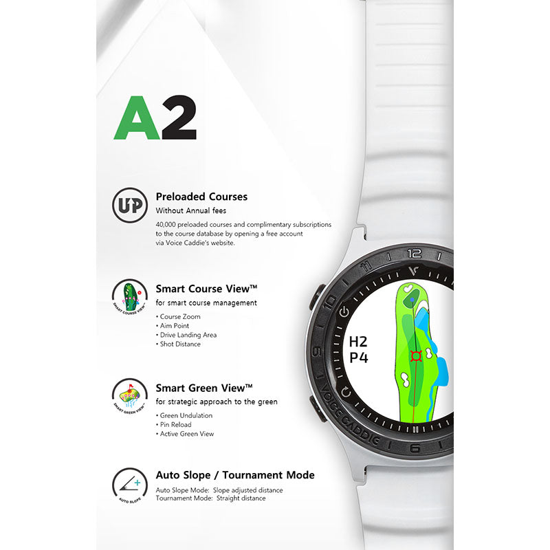 Voice Caddie A2 Hybrid Golf GPS Watch With Slope Features
