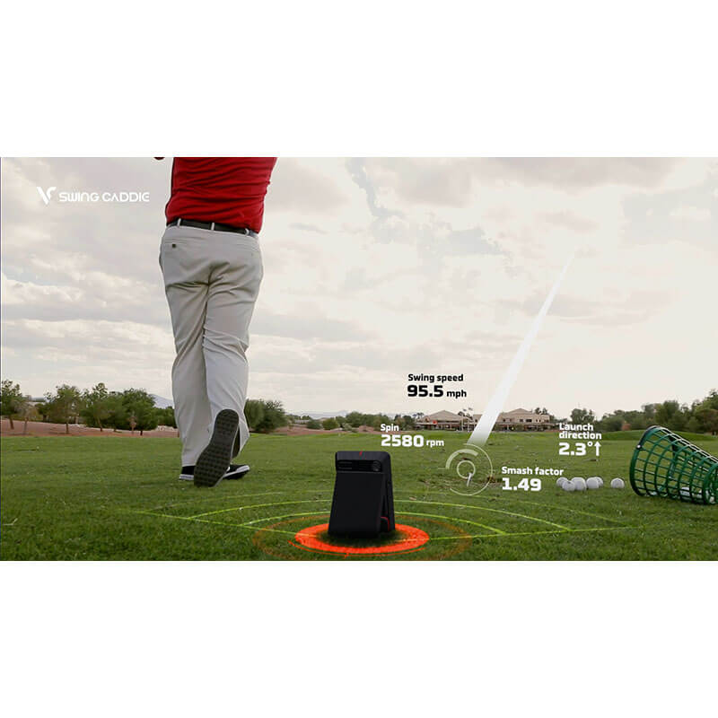 Voice Caddie SC4 Simulator + Launch Monitor Golf Practice Back View