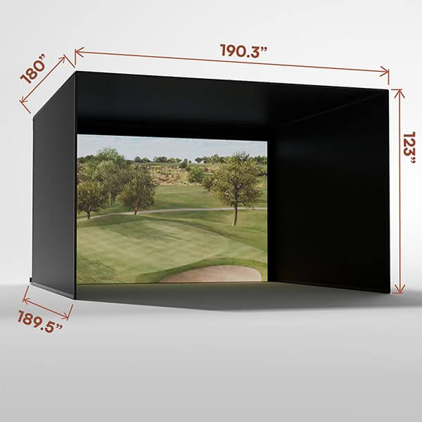 carls place pro golf simulator enclosure kit with impact screen dimensions