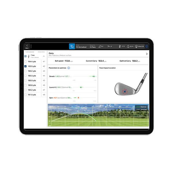 flightscope x3 launch monitor and golf simulator trajectory optimizer